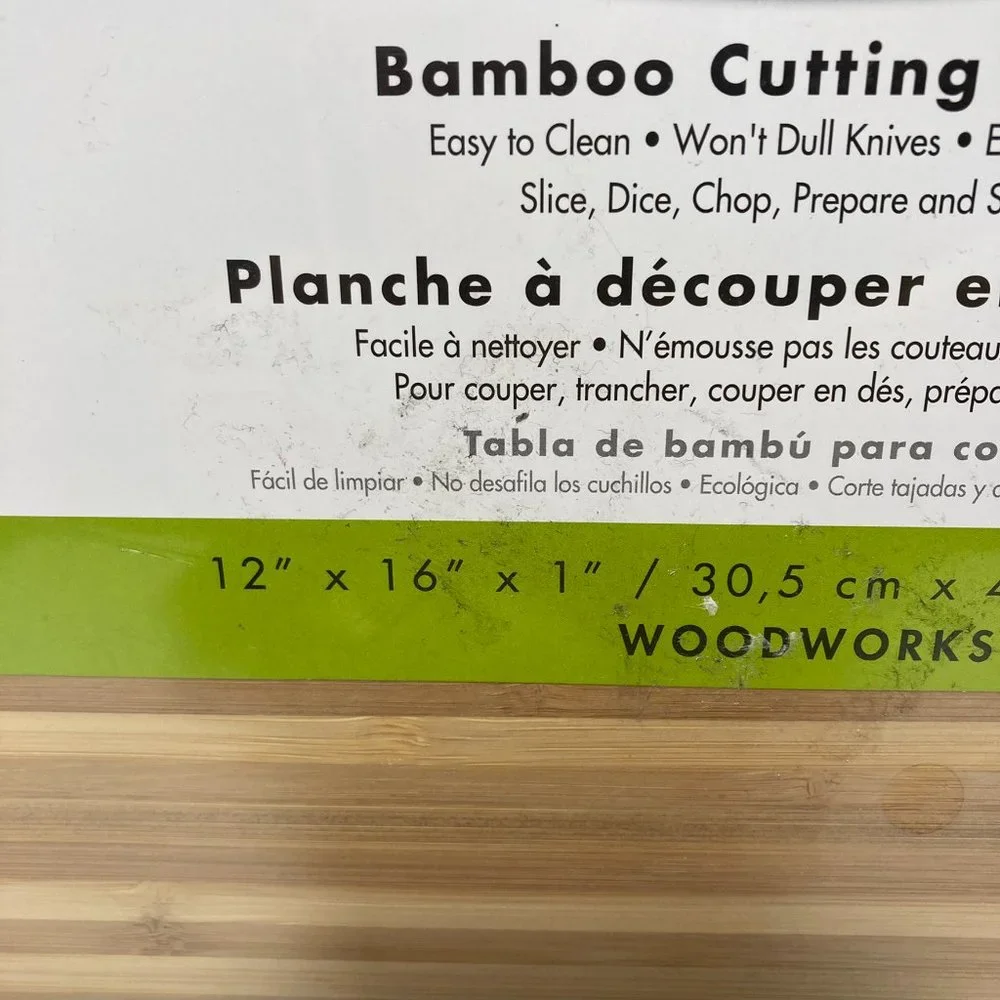 Bamboo Wood Cutting Board Large 12